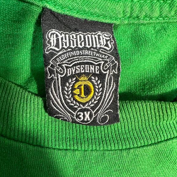 Vintage Y2K Grunge Dyse One Tee Mens XXXL Green White Baggy Oversized Shirt - Picture 4 of 5